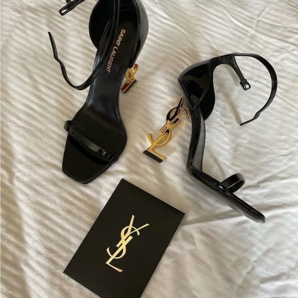Saint Laurent Black and Gold Heels - Picture 1 of 5